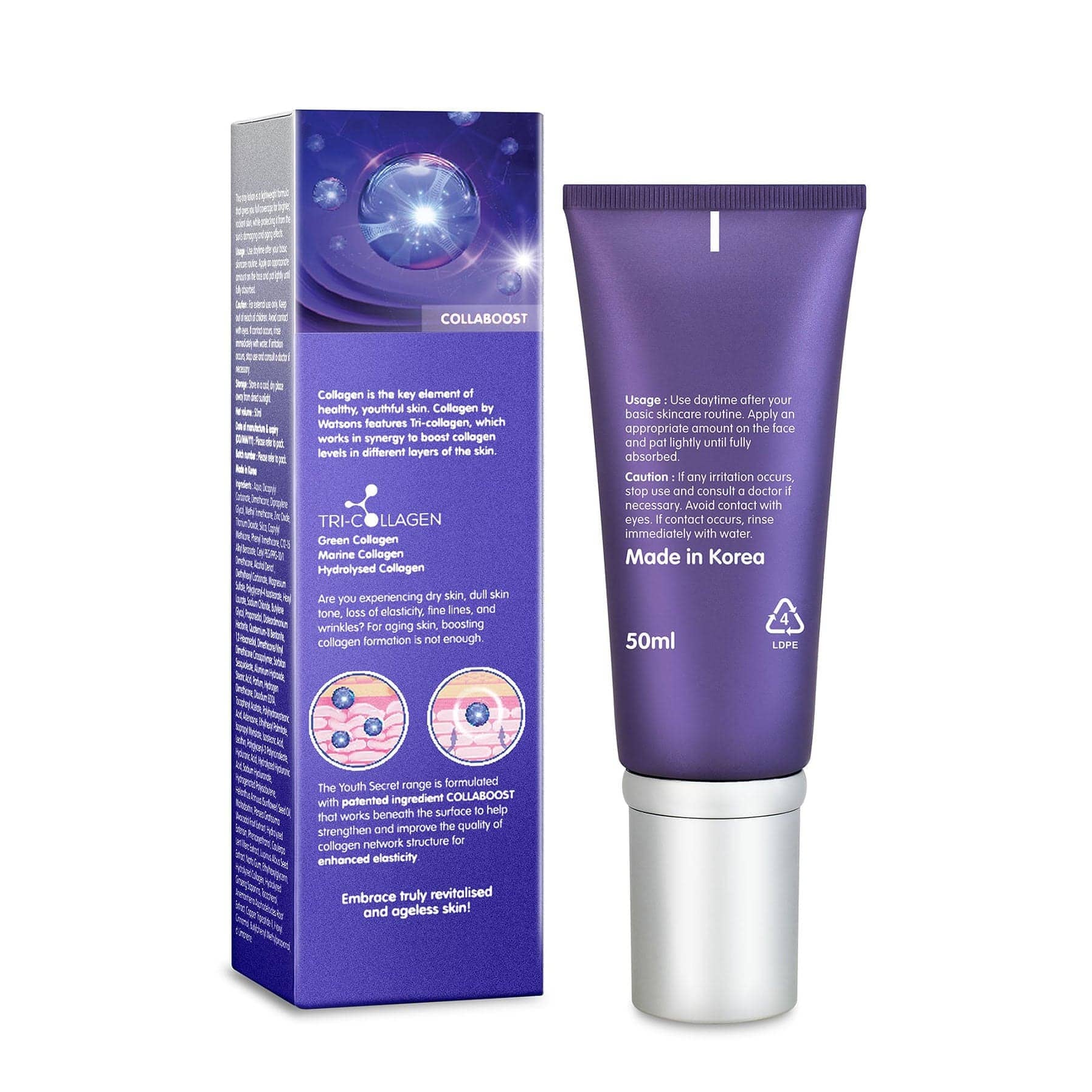 Collagen by Watsons Youth Secret Anti-Ageing Day Cream SPF15 50ml - Image 4